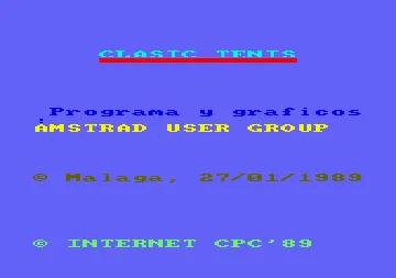 Clasic Tenis (1989)(Amstrad USer Club) screen shot title